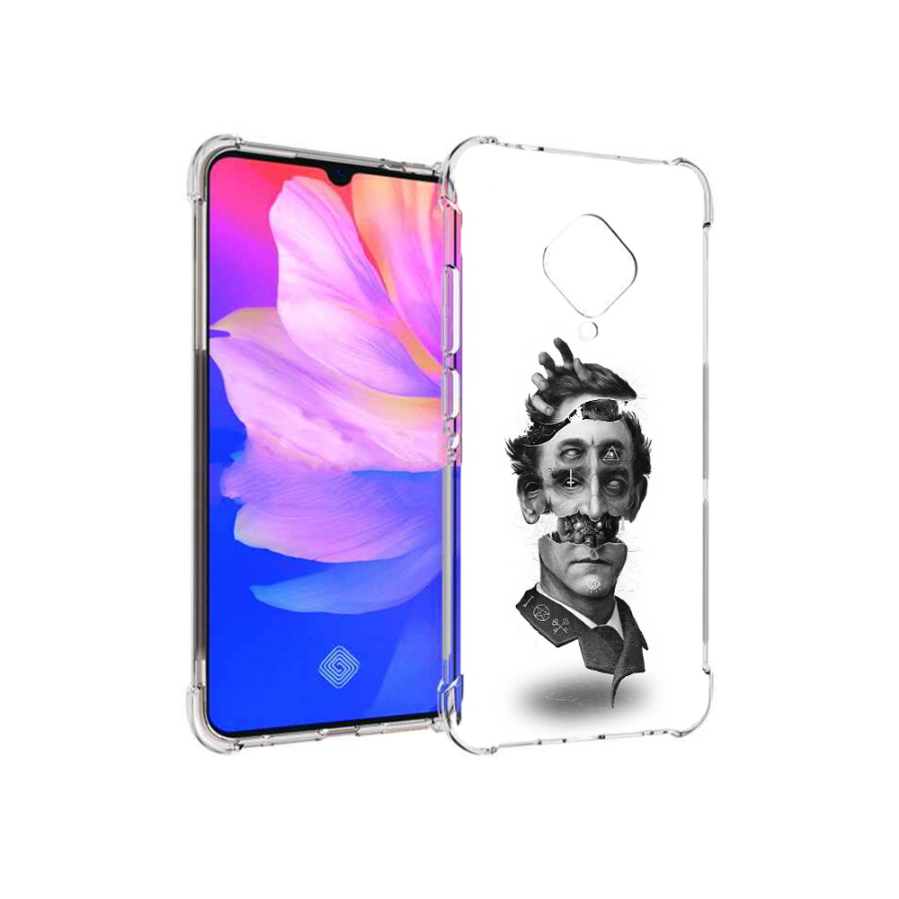 

Чехол MyPads Tocco для Vivo V17 страшное лицо абстракция (PT147343.378.628), Прозрачный, Tocco