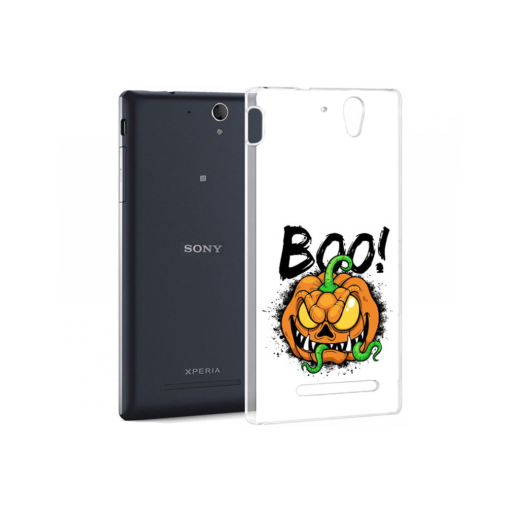 

Чехол MyPads Tocco для Sony Xperia C3 Хэллоуин бу (PT18760.251.193), Прозрачный, Tocco