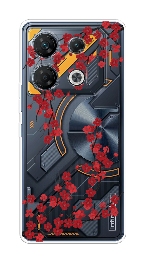 

Чехол на Infinix GT 10 Pro "Красная сакура", Красный;черный, 3104850-1