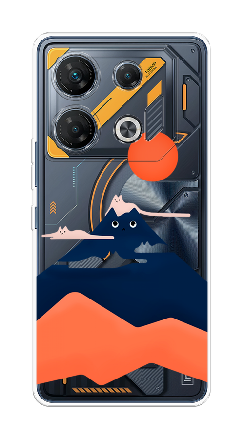 

Чехол на Infinix GT 10 Pro "Кот-гора", Черный;оранжевый, 3104850-1
