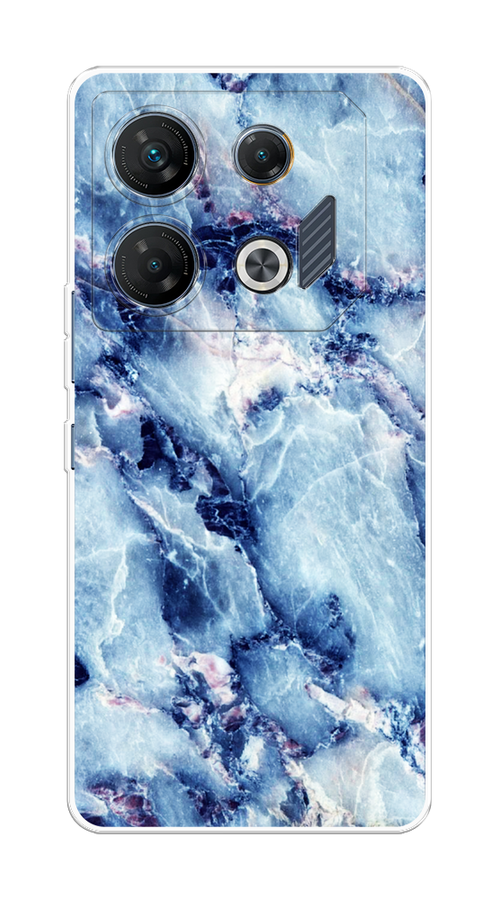 

Чехол на Infinix GT 10 Pro "Мрамор с синими прожилками", Синий, 3104850-1
