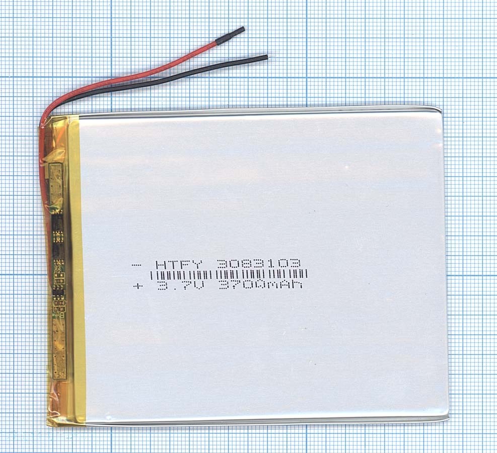 

Аккумулятор Li-Pol (батарея) 3x83x103mm 2pin 3.7V/3700mAh, 3x83x103p