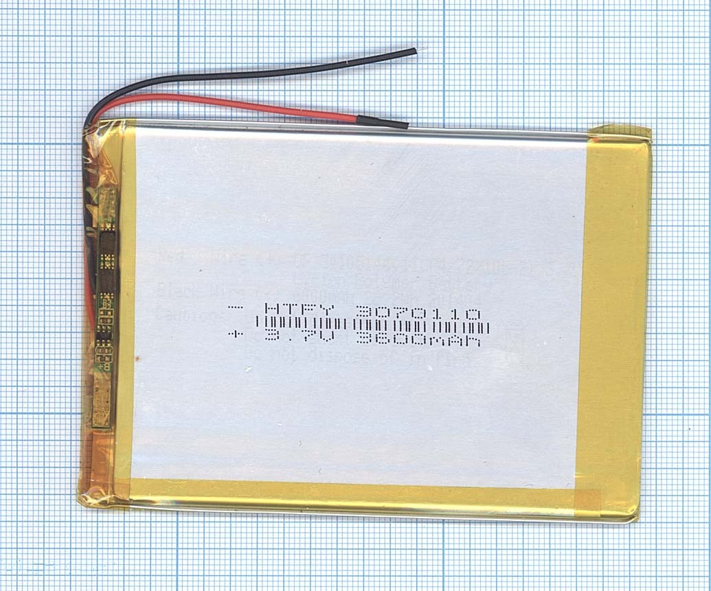 

Аккумулятор Li-Pol (батарея) 3x70x110mm 2pin 3.7V/3600mAh, 3x70x110p