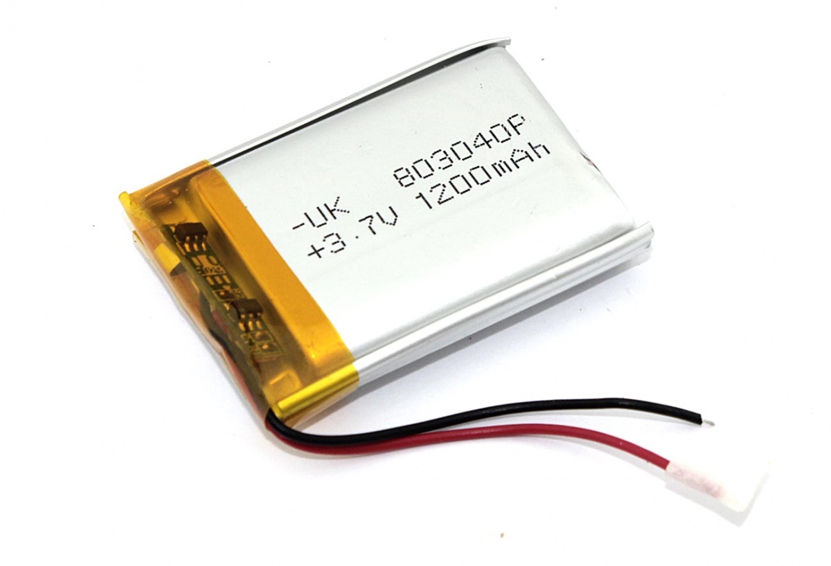 

Аккумулятор Li-Pol (батарея) 8x30x40mm 2pin 3.7V/1200mAh, 8x30x40p