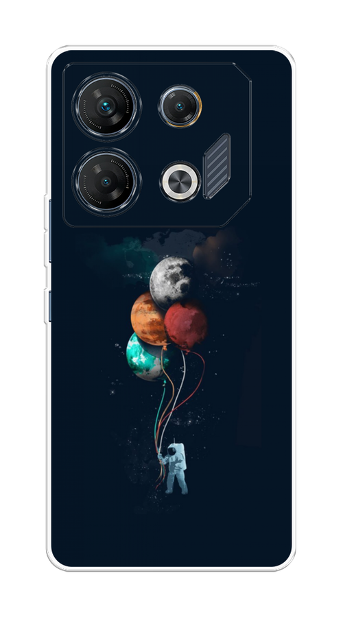 

Чехол на Infinix GT 10 Pro "Космонавт с шариками", Разноцветный, 3104850-1
