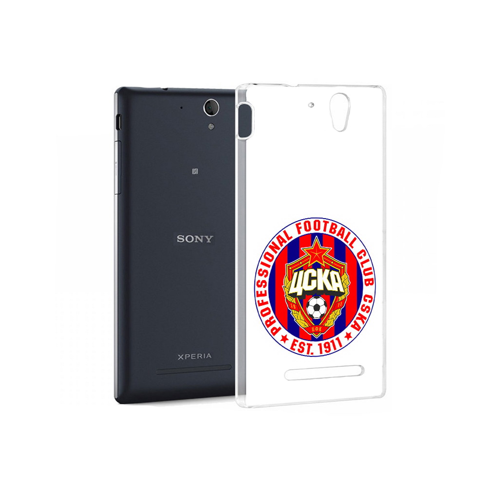 

Чехол MyPads Tocco для Sony Xperia C3 ФК ЦСК логотип (PT18760.251.178), Прозрачный, Tocco