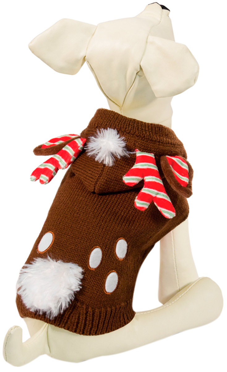 фото Свитер для собак triol рождественский олень, унисекс, коричневый, xl, длина спины 40 см