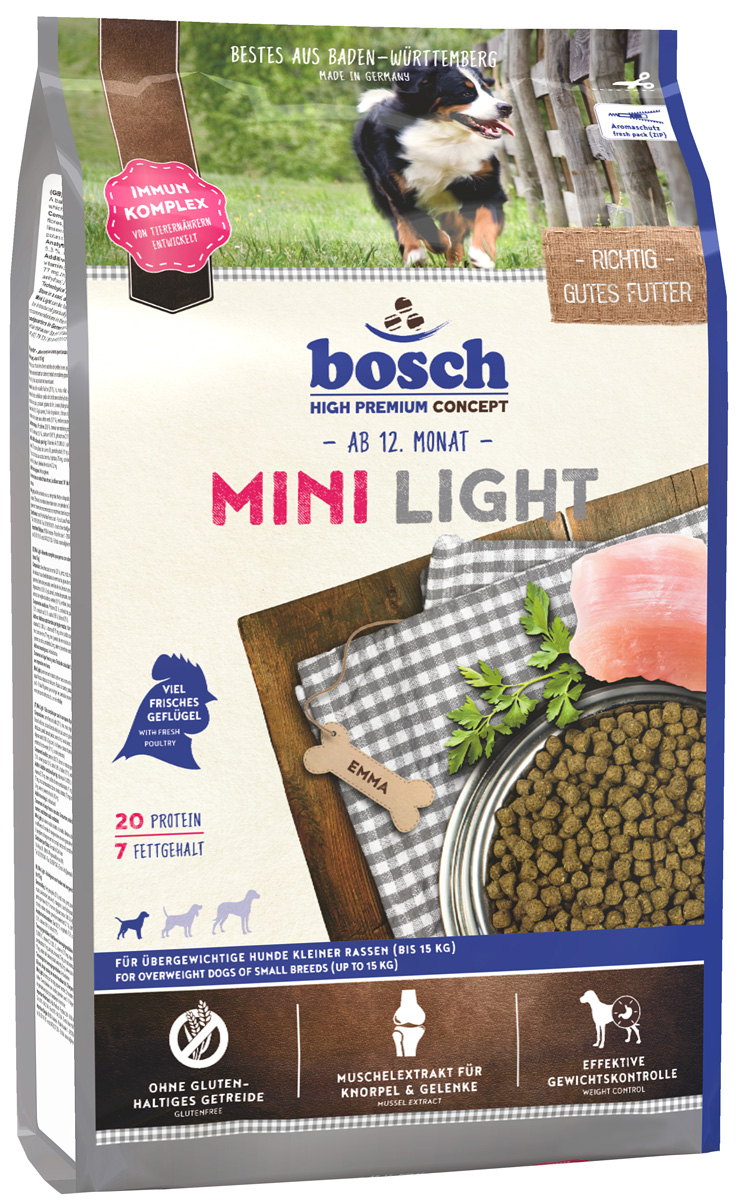 фото Сухой корм для собак bosch mini light, домашняя птица, 2.5кг