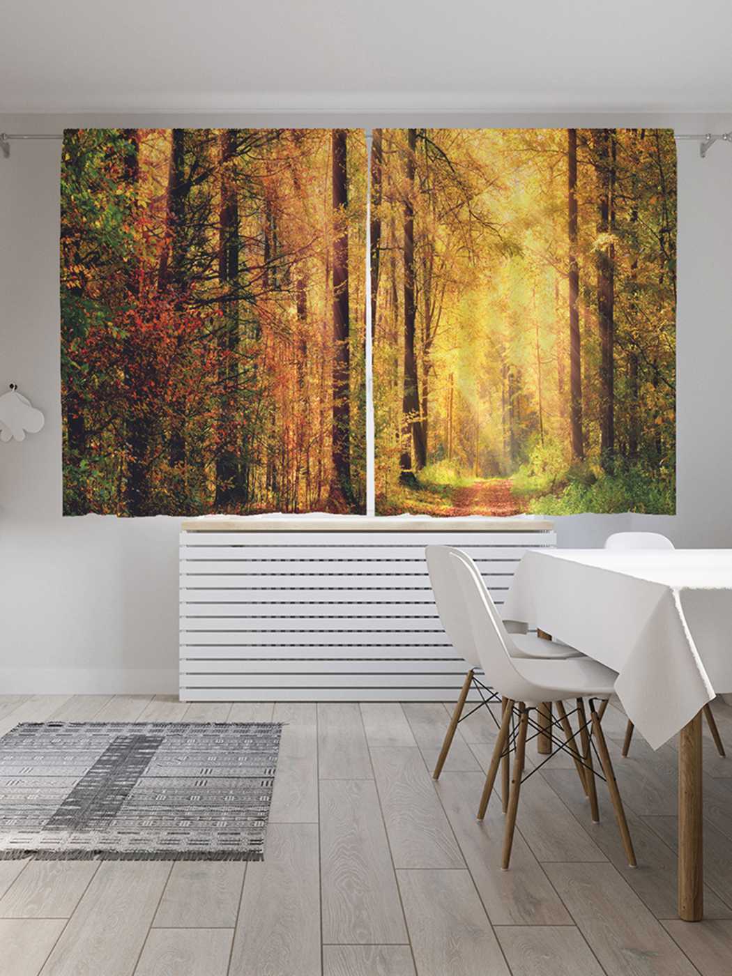 

Шторы JoyArty с фотопечатью "Дорога в листве" из сатена, 290х180 см, Дорога в листве