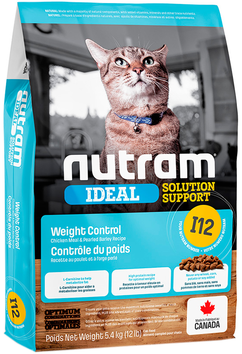 фото Сухой корм для кошек nutram ideal i12, курица, 1.13кг