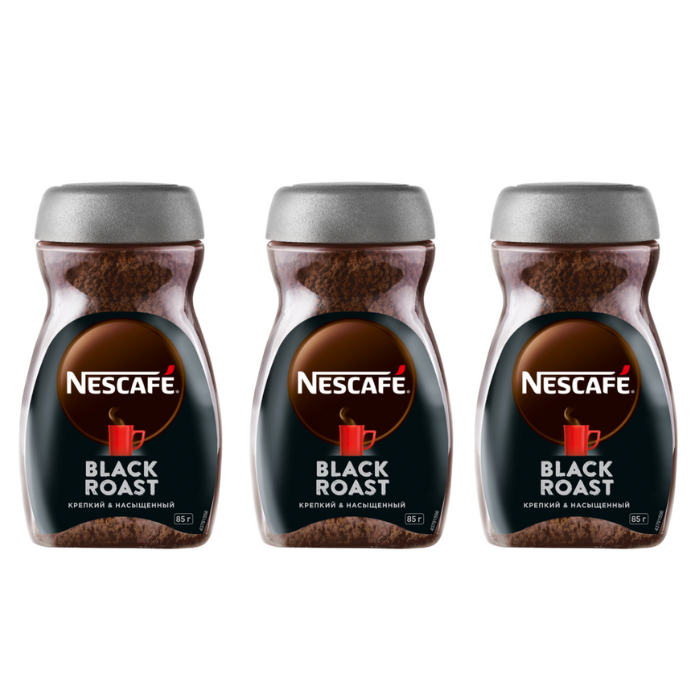 Кофе растворимый NESCAFE Black roast, 3 шт по 85 г