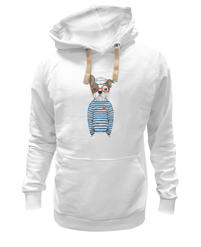 

Худи унисекс Printio Бульдожка морячек белое 2XL, Белый, Бульдожка морячек