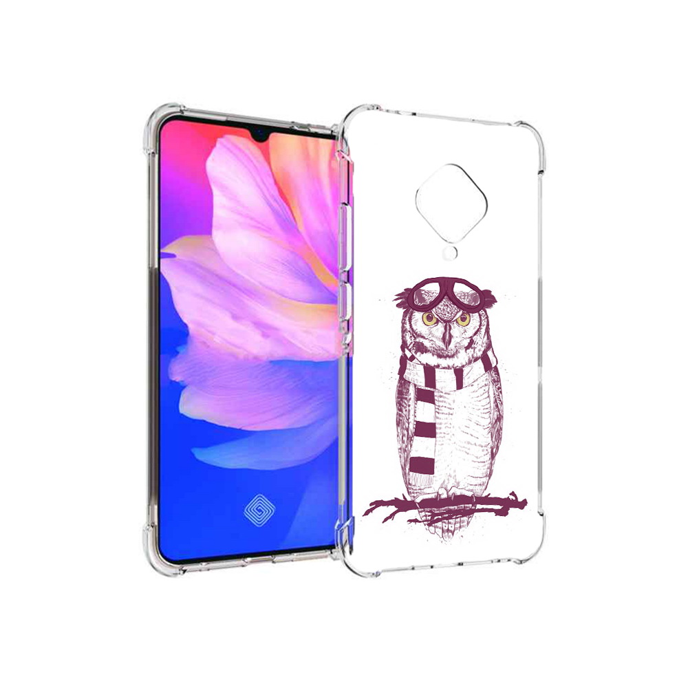

Чехол MyPads Tocco для Vivo V17 сова-летчик (PT147343.378.612), Прозрачный, Tocco