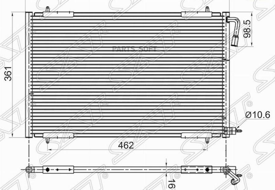 

SAT Радиатор кондиционера PEUGEOT 206 98-05