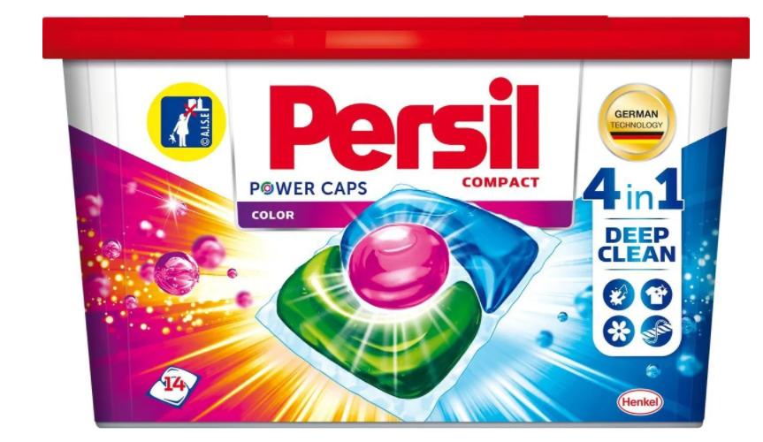 

Persil ПАУЭР-КАПС КОЛОР 4в1 Капсулы для стирки 14шт (210г/упаковка)