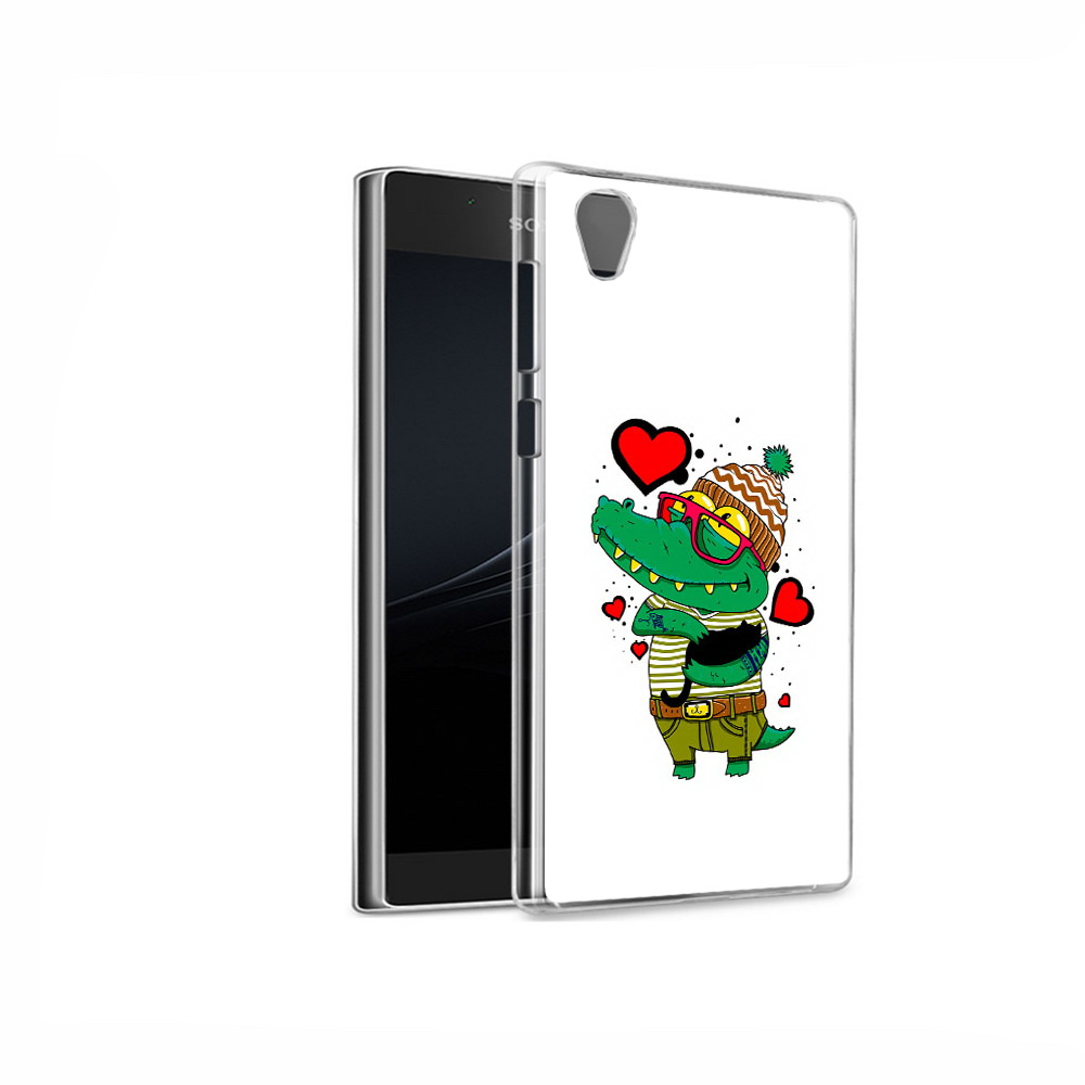 

Чехол MyPads Tocco для Sony Xperia L1 Влюбленный крокодил (PT66853.250.48), Прозрачный, Tocco