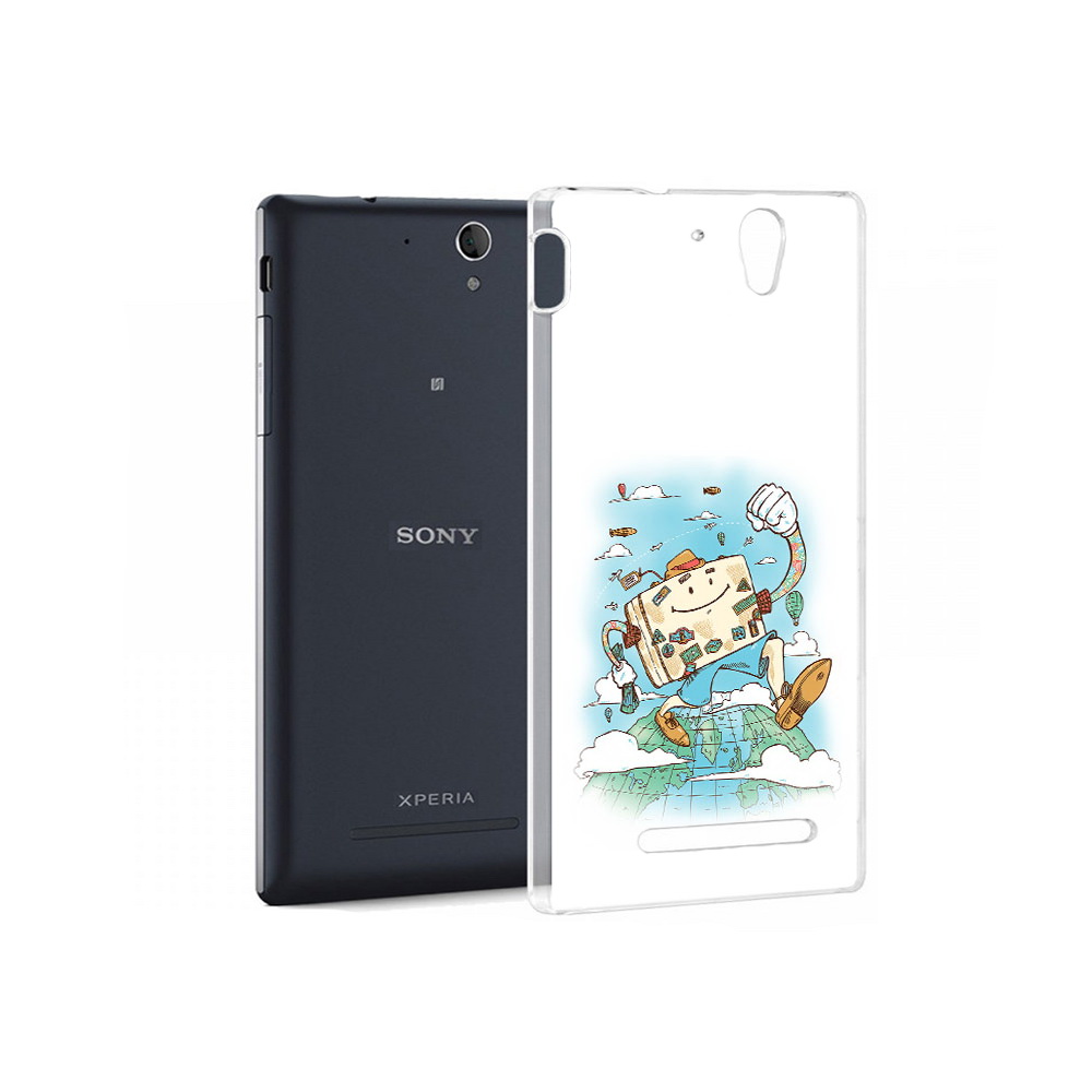 Чехол MyPads Tocco для Sony Xperia C3 Счастливый чемодан (PT18760.251.166)