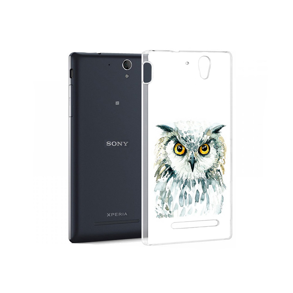 

Чехол MyPads Tocco для Sony Xperia C3 Серьезная сова (PT18760.251.156), Прозрачный, Tocco