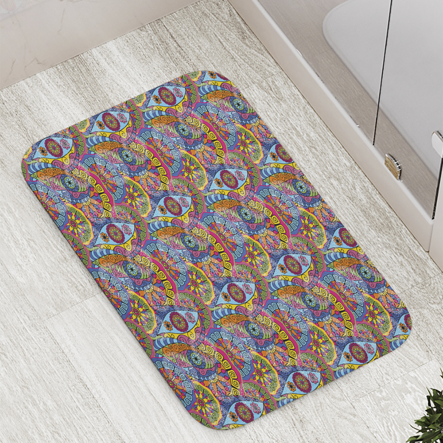 

Коврик JoyArty "Абстрактный орнамент дудл" для ванной, сауны, бассейна, 77х52 см, Абстрактный орнамент дудл