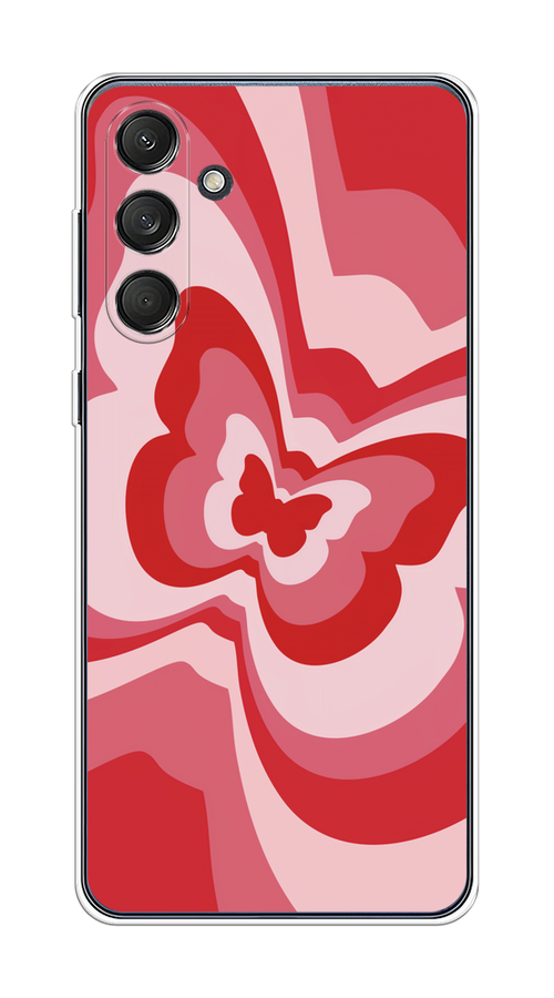 

Чехол на Samsung Galaxy M55 "Бабочка в стиле хиппи", Красный;розовый, 2109650-1