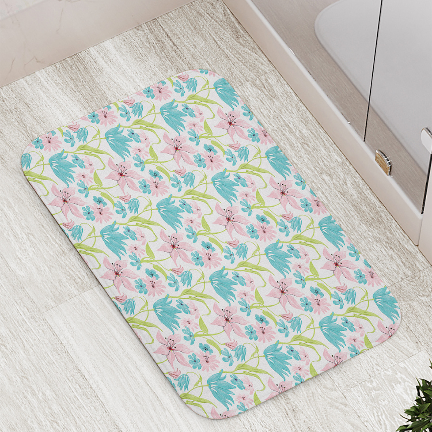 

Коврик противоскользящий JoyArty "Цветы двух цветов" для ванной, сауны, бассейна, 77х52 см, Цветы двух цветов