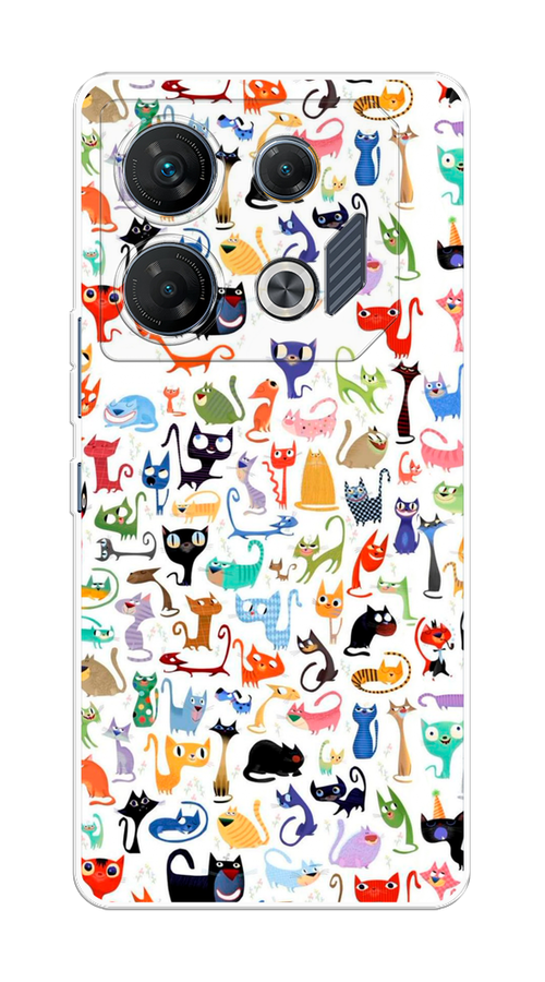 

Чехол на Infinix GT 10 Pro "Цветные коты", Разноцветный, 3104850-1