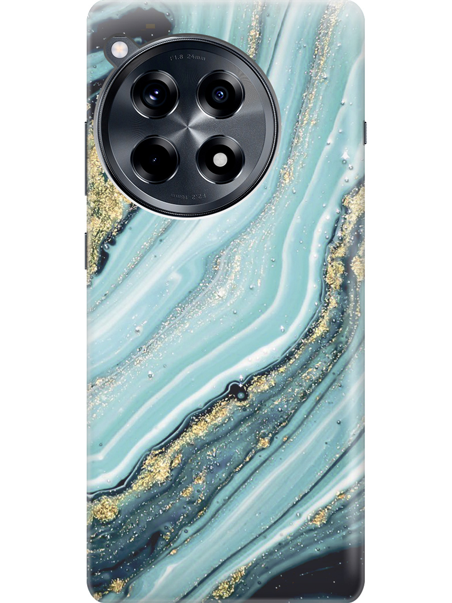 

Силиконовый чехол на OnePlus 12R с рисунком "Зеленый мрамор", Белый;зеленый, 20012110