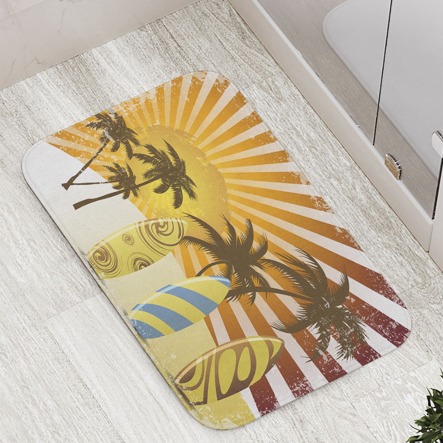 

Коврик противоскользящий JoyArty "Серфы на солнце" для ванной, сауны, бассейна, 77х52 см, Серфы на солнце