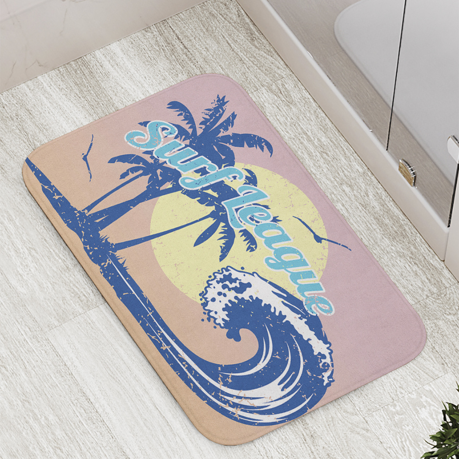 

Коврик противоскользящий JoyArty "Лига серфинга" для ванной, сауны, бассейна, 77х52 см, Лига серфинга