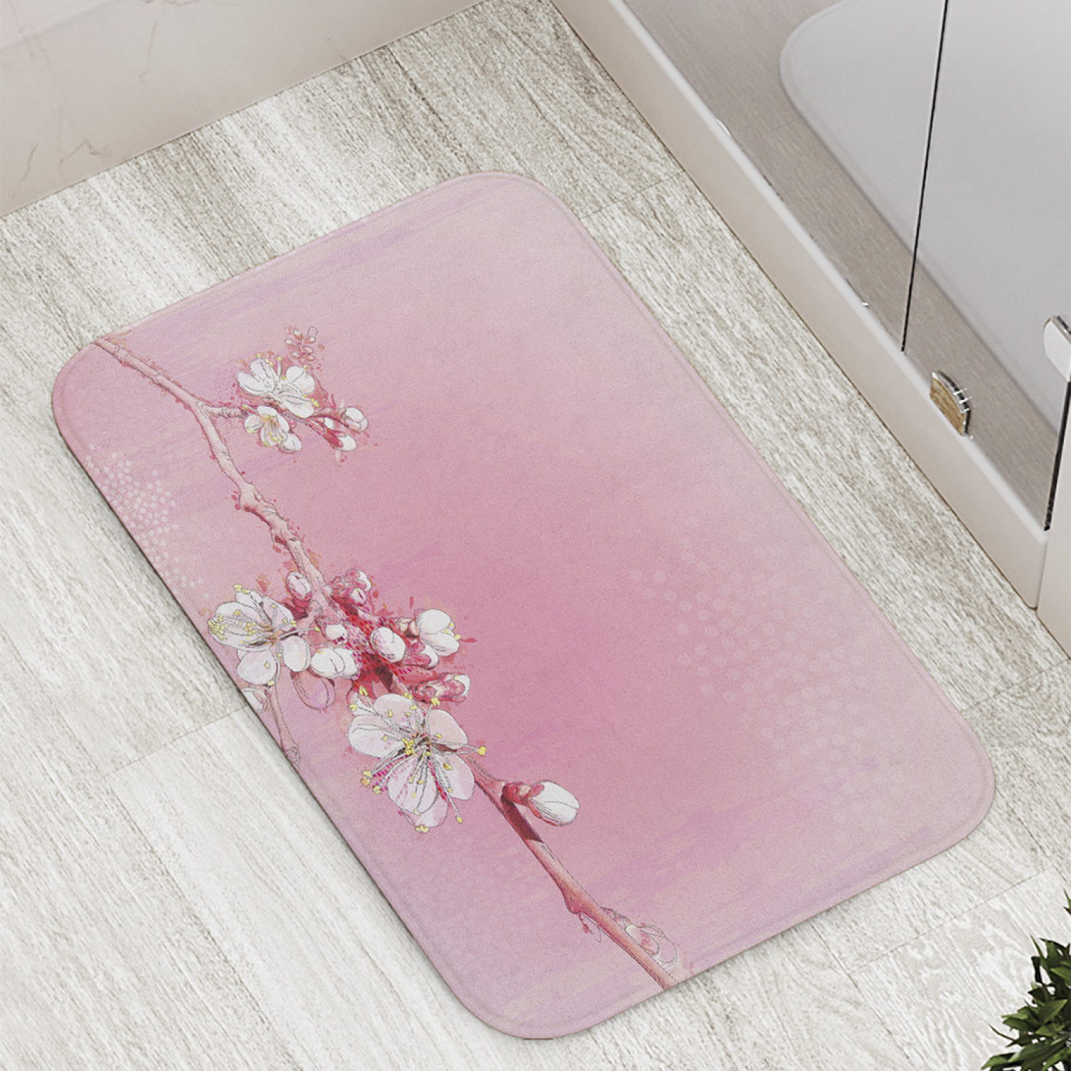 

Коврик противоскользящий JoyArty "Веточка с цветами" для ванной, сауны, бассейна, 77х52 см, Веточка с цветами