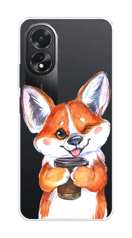

Чехол на Oppo A38 "Корги с кофе", Оранжевый;белый, 2515350-1