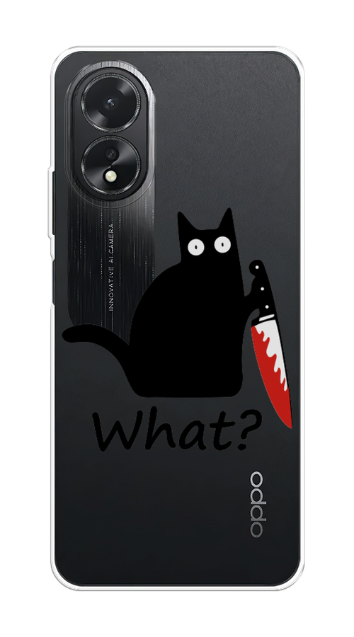 

Чехол на Oppo A38 "Котик с ножом", Черный;красный, 2515350-1
