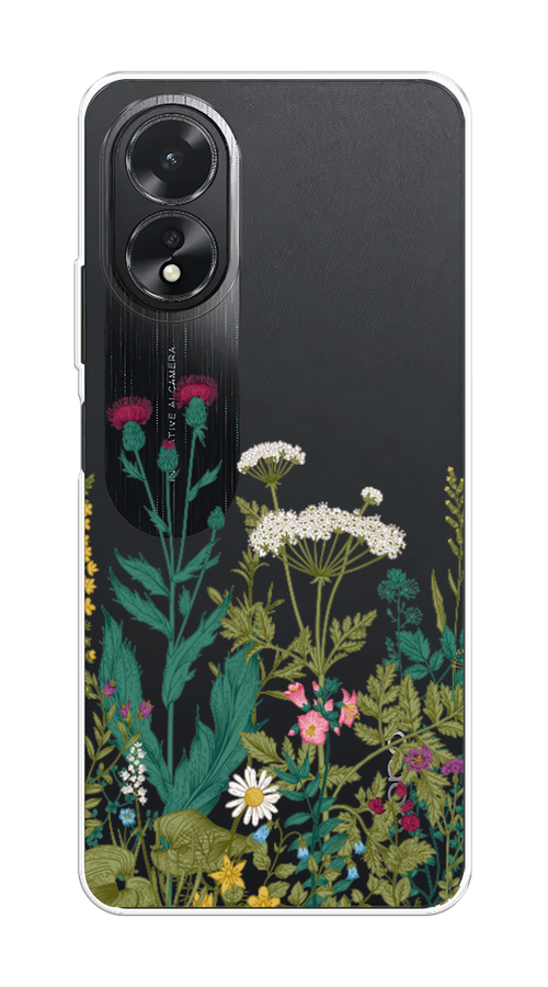 

Чехол на Oppo A38 "Дикие полевые цветы", Зеленый;розовый;белый, 2515350-1