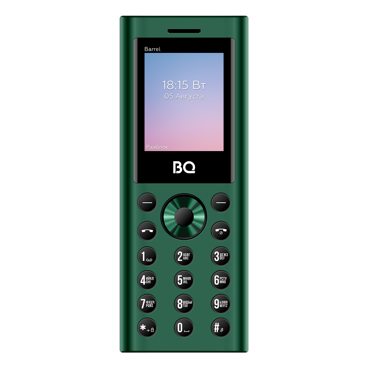 

Мобильный телефон BQ 1858 Barrel Green+Black, 1858 Barrel