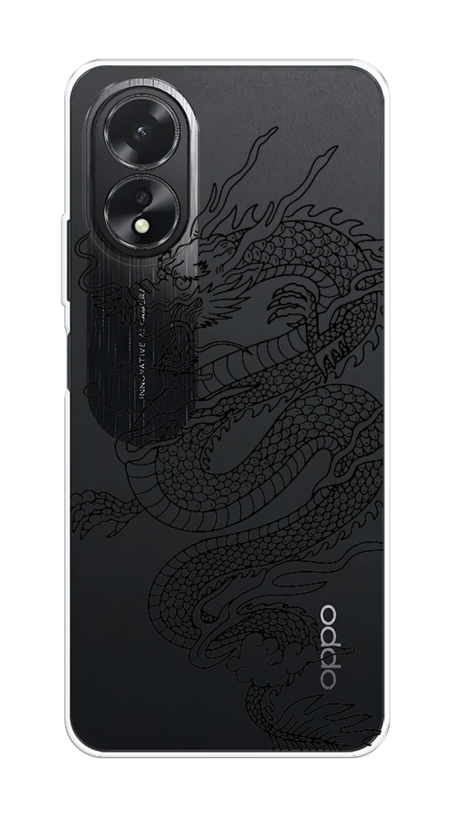 

Чехол на Oppo A38 "Большой китайский дракон", Черный;серый, 2515350-1