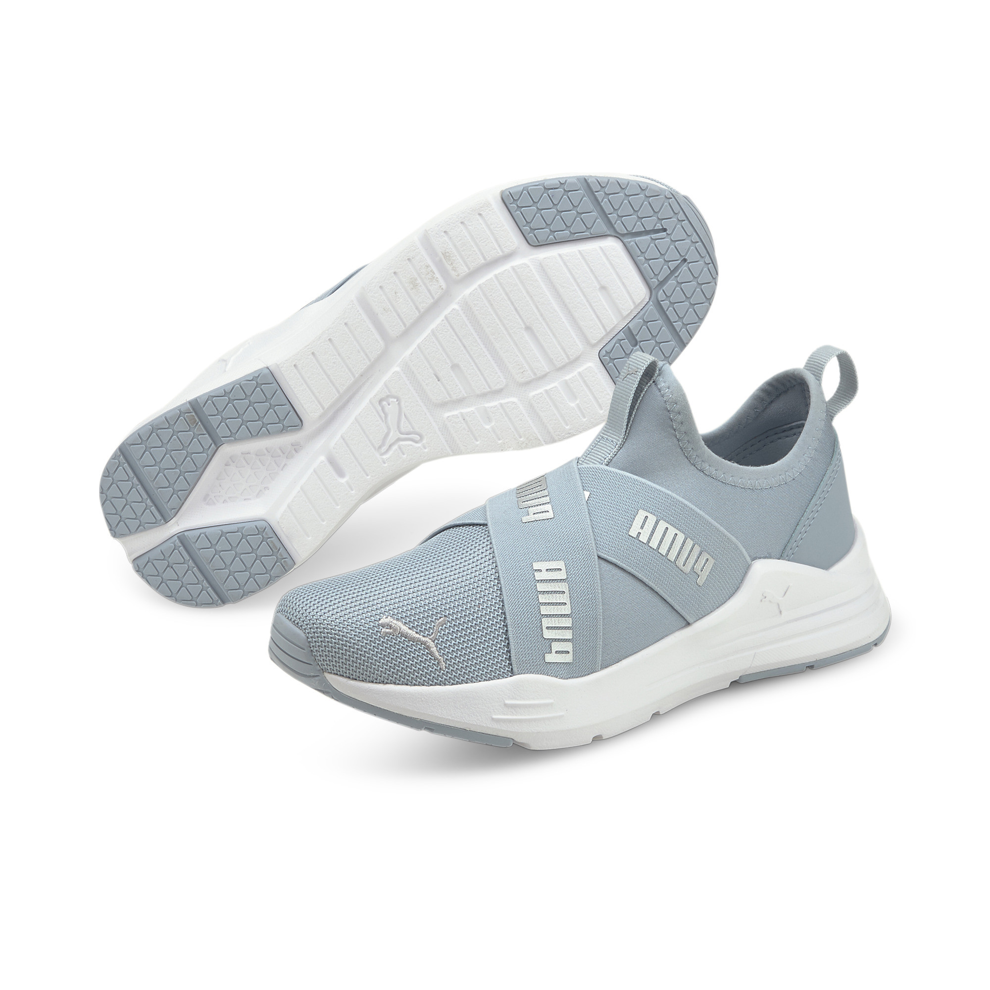 фото Кроссовки детские puma wired run slip on flash jr цв. голубой р-р. 37