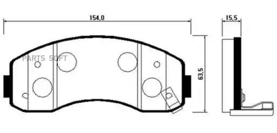 

Колодки Тормозные Дисковые Передн Kia: Bongo, K2500, K2700 HSB HP1014