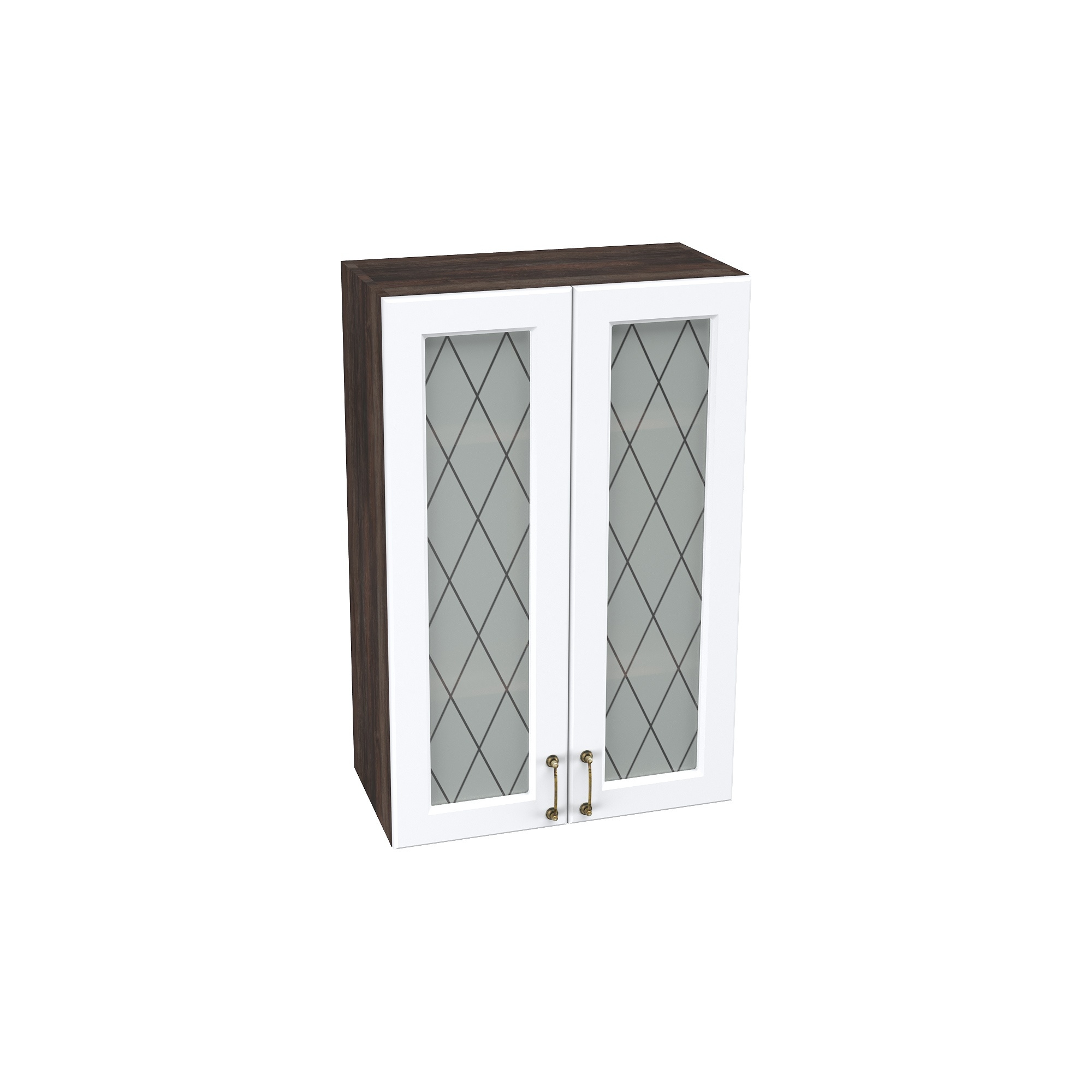 

Нав.шкаф 609 с 2 остекленными дверцами МС Ницца Сурская МДФ Дуб Кальяри/Айленд Софт Ф45Н с, Коричневый;белый, Ницца