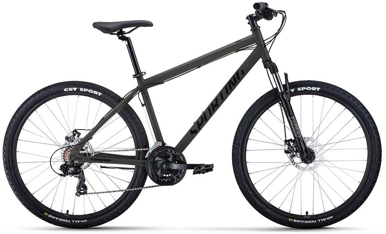 

Велосипед FORWARD Sporting 2.0 Disc 27,5 2023 17 тмн.серый/черный