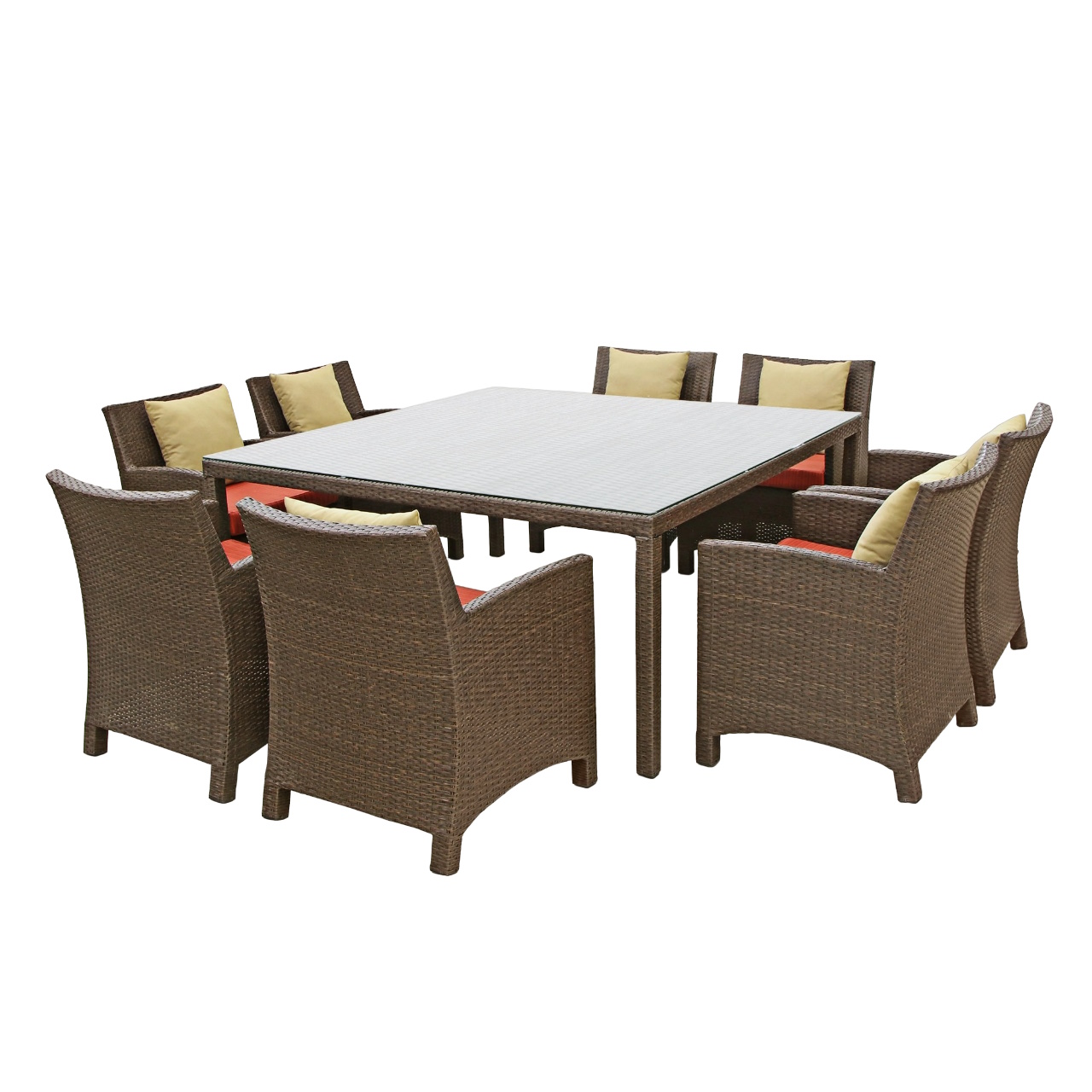 Набор мебели Obt 9 предметов искусственный ротанг красный