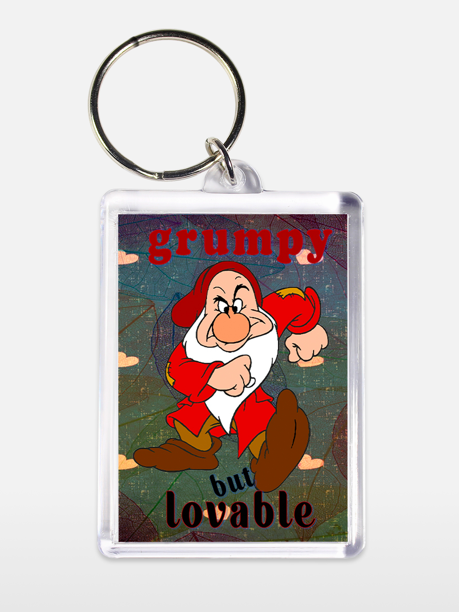 Брелок унисекс Хмурый но симпатичный гном белый