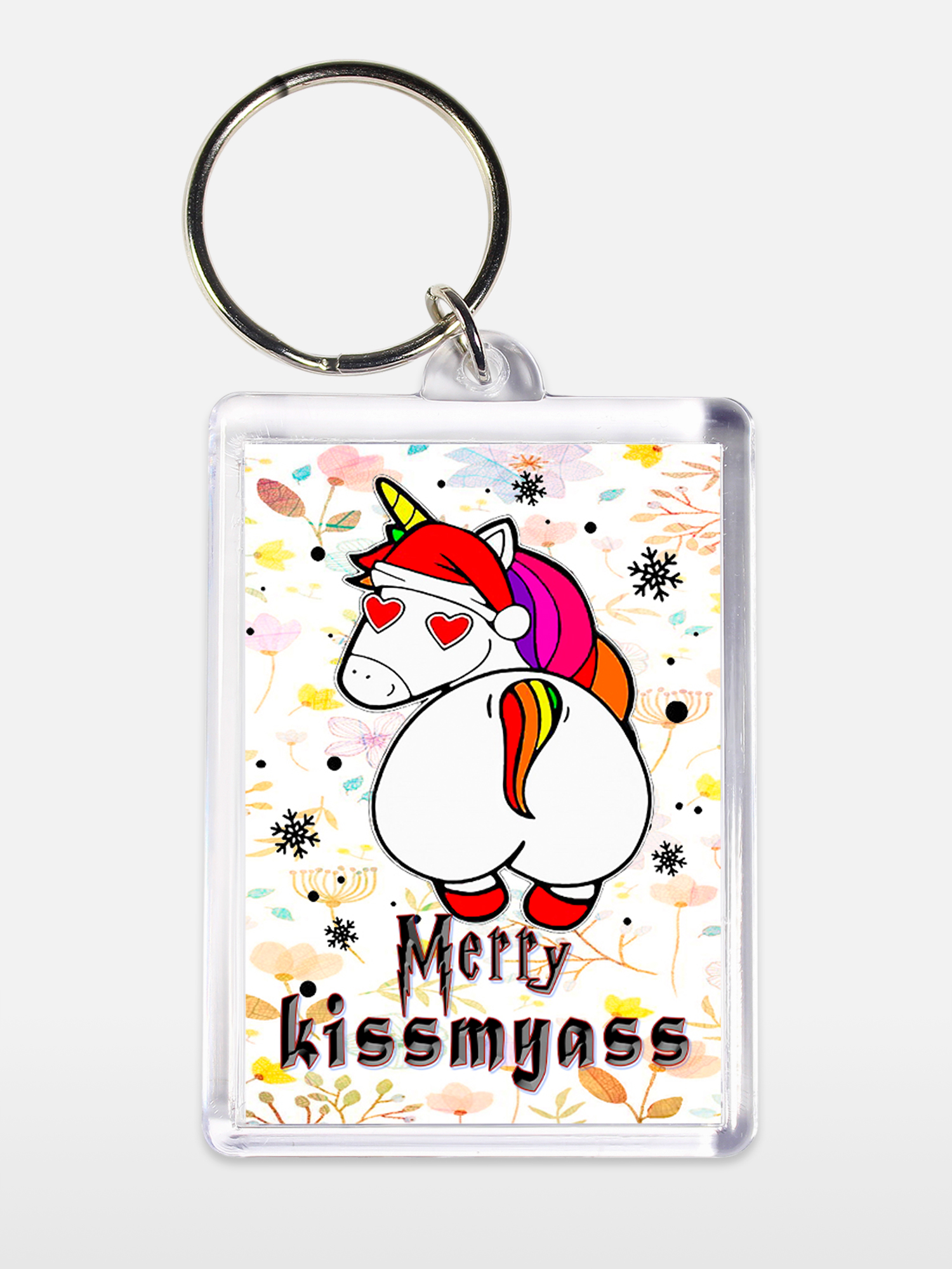 Брелок унисекс Единорог Merry kissmyass белый