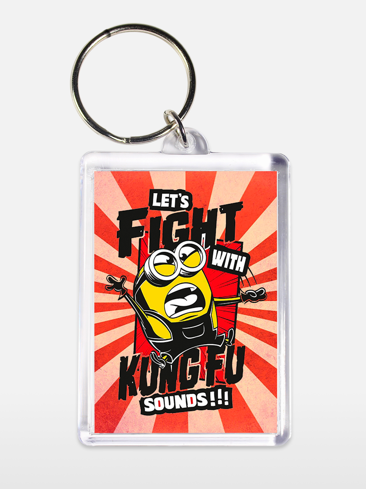 Брелок унисекс Миньон Кунг-фу белый