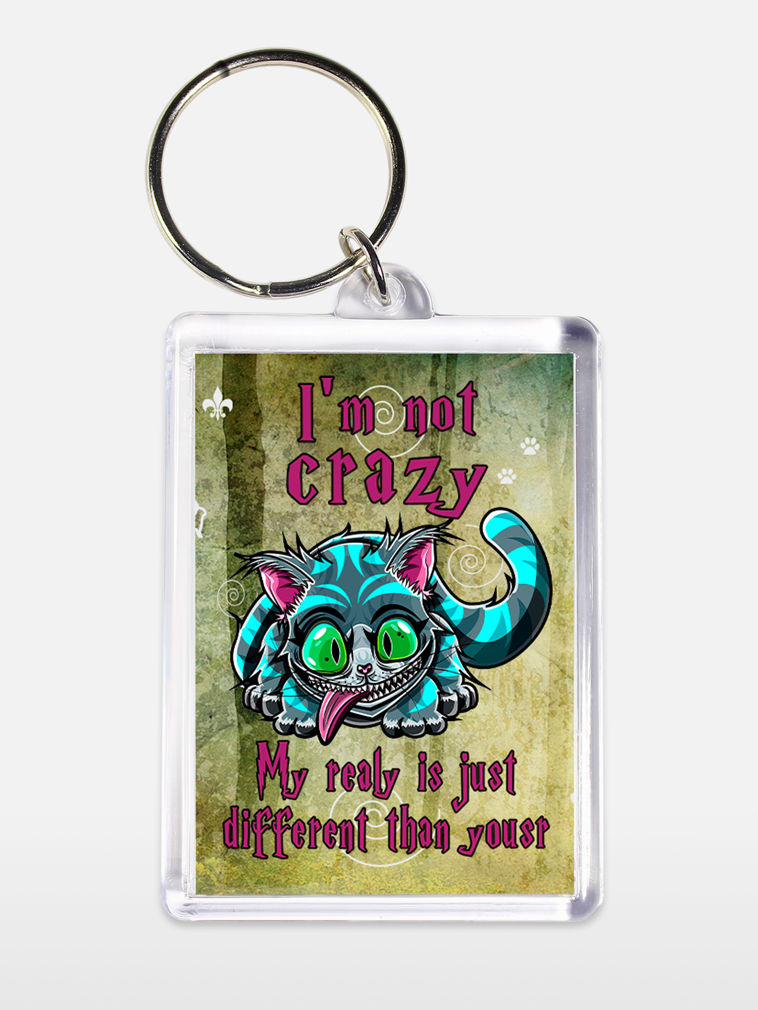 Брелок унисекс Я не сумасшедший белый