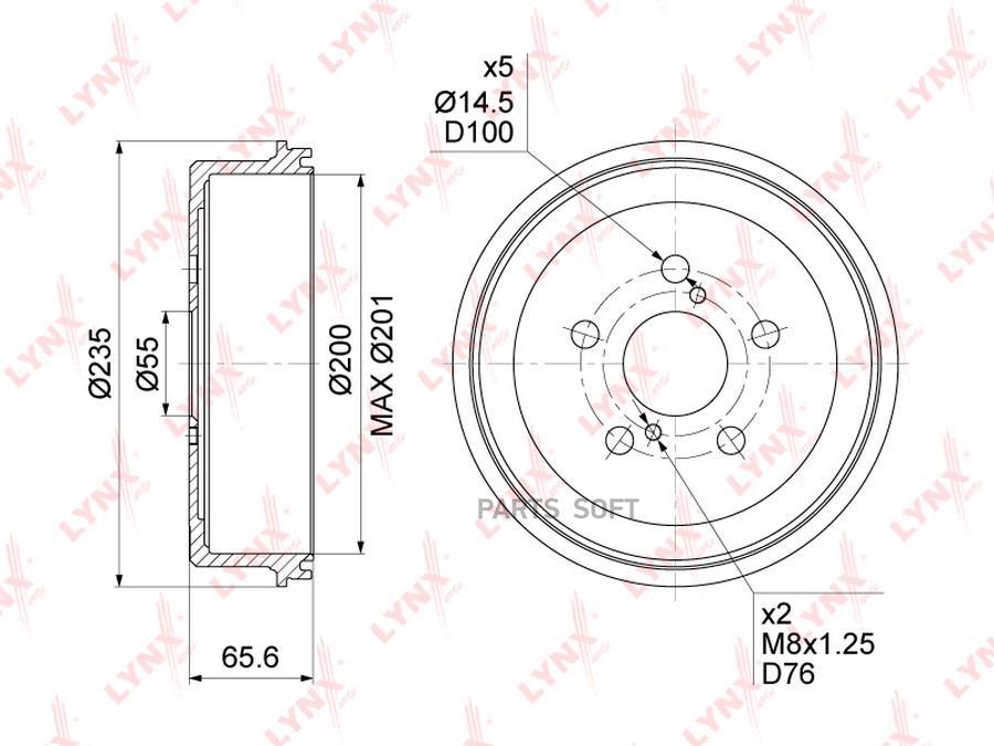 LYNXAUTO BM-1001 барабан тормозной Toyota Carina all 92> 1шт