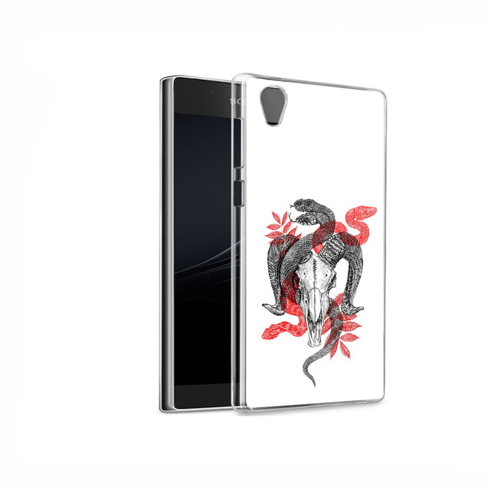 

Чехол MyPads Tocco для Sony Xperia L1 змея в черепе рисунок (PT66853.250.365), Прозрачный, Tocco