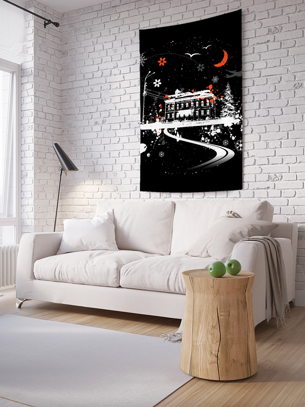 

Вертикальное фотопанно на стену JoyArty Снежная ночь 150x200 см, Снежная ночь