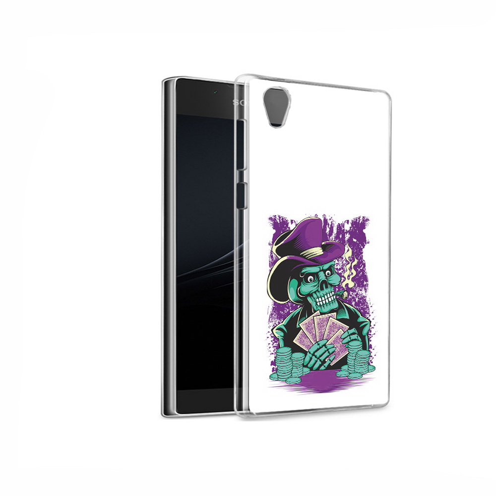

Чехол MyPads Tocco для Sony Xperia L1 зеленый череп с картами (PT66853.250.361), Прозрачный, Tocco