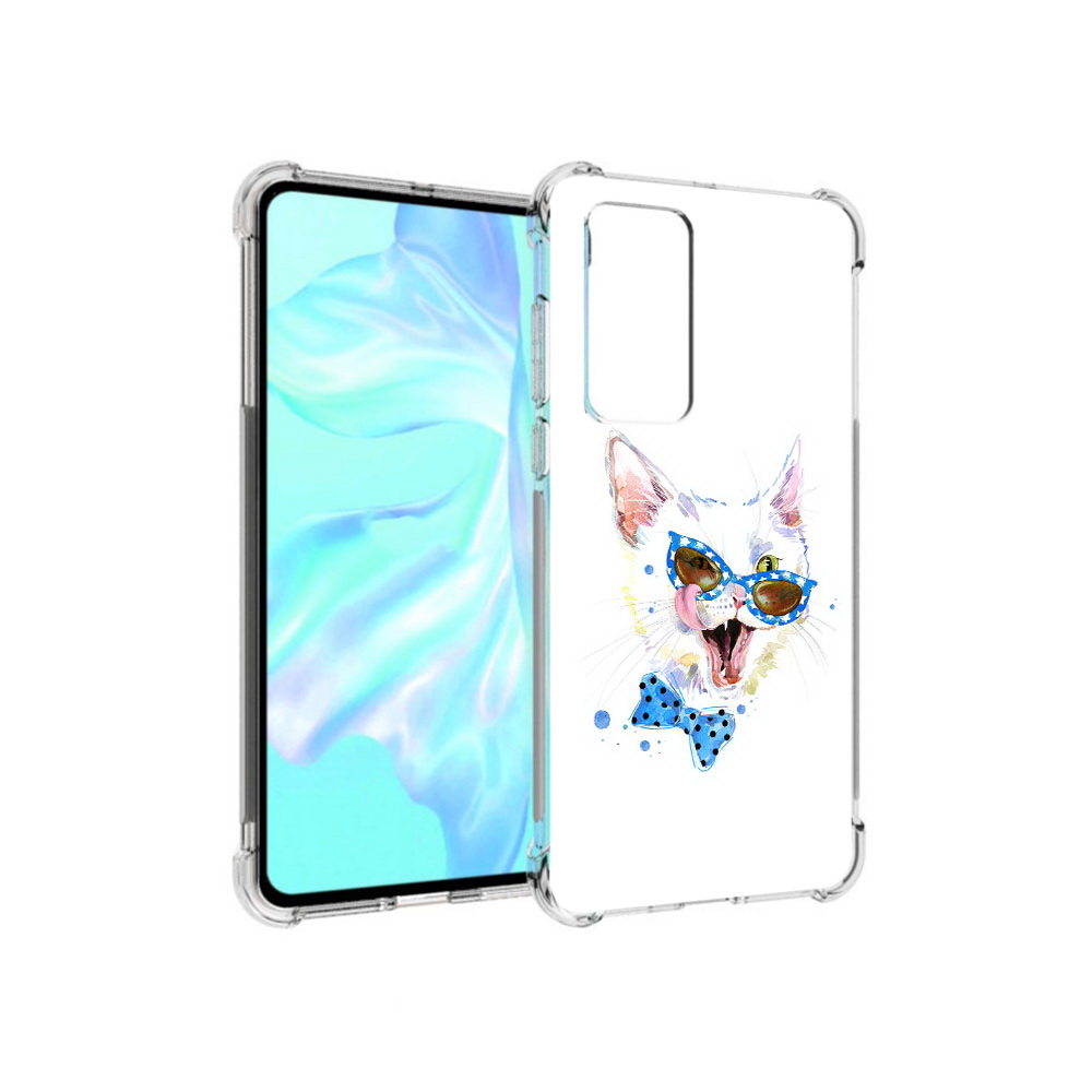 

Чехол MyPads Tocco для Huawei P40 белый кот, Прозрачный, Tocco
