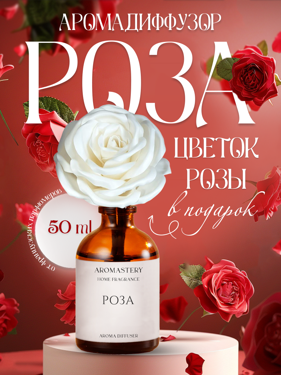 Ароматизатор для дома AROMASTERY Роза с цветком 50мл